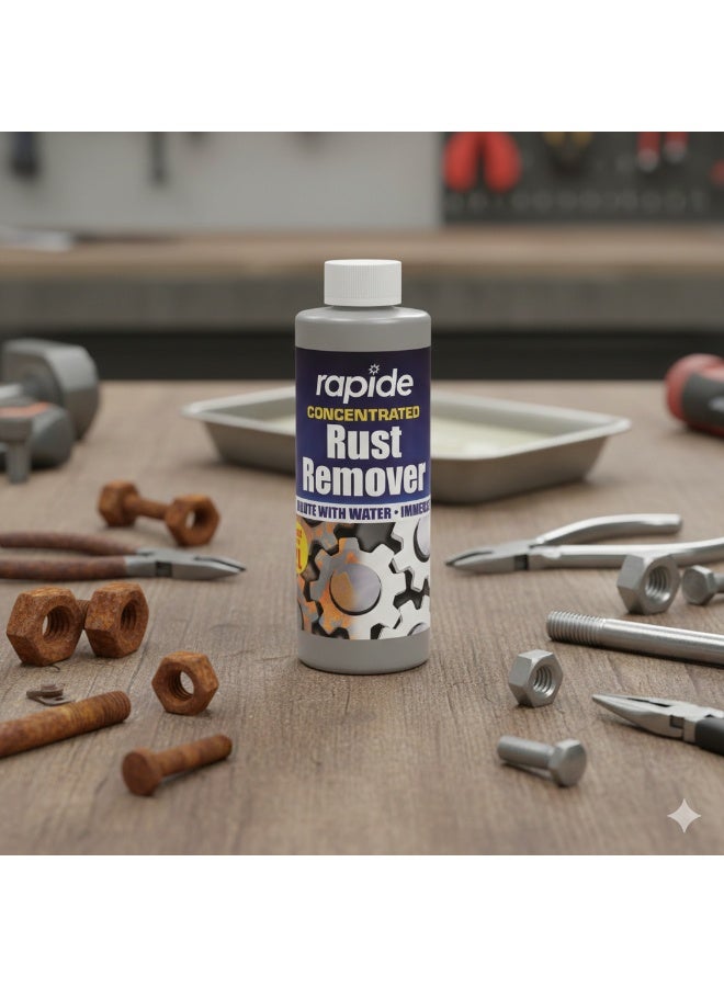 Rapide Products Rapide Concentrated Liquid Rust Remover 200ml - Concentrated Formula Effectively Removes Rust. Use on Nuts, Bolts, Garden Tools and Other Metal Objects. Perfect Solution for Projects - Image 3